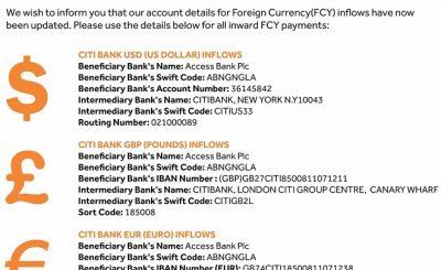 access bank Domiciliary Account