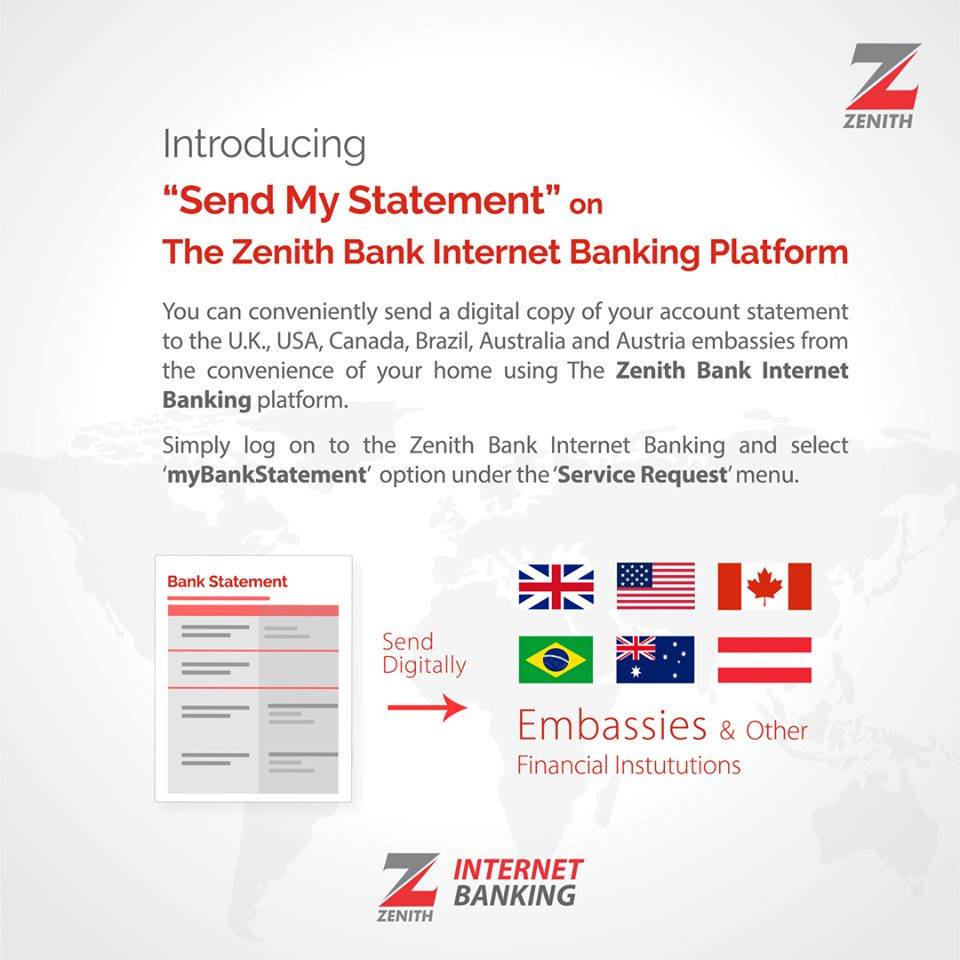 zenith bank online statement of account